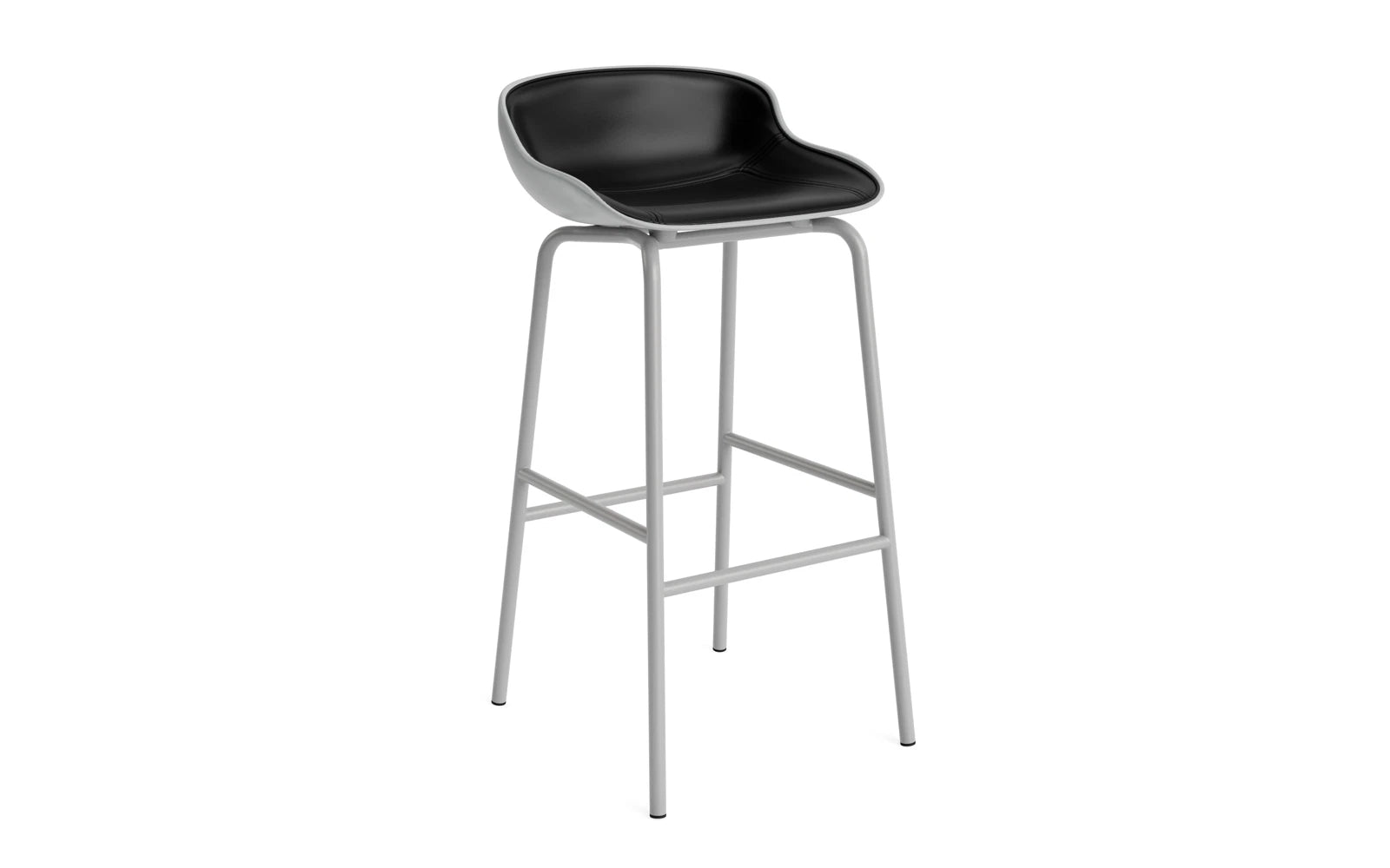 Hyg Barhocker 75 cm Frontpolster Grau Stahl Grau/Ultra in Ultra 41599 präsentiert im Onlineshop von KAQTU Design AG. Barstuhl ist von Normann Copenhagen