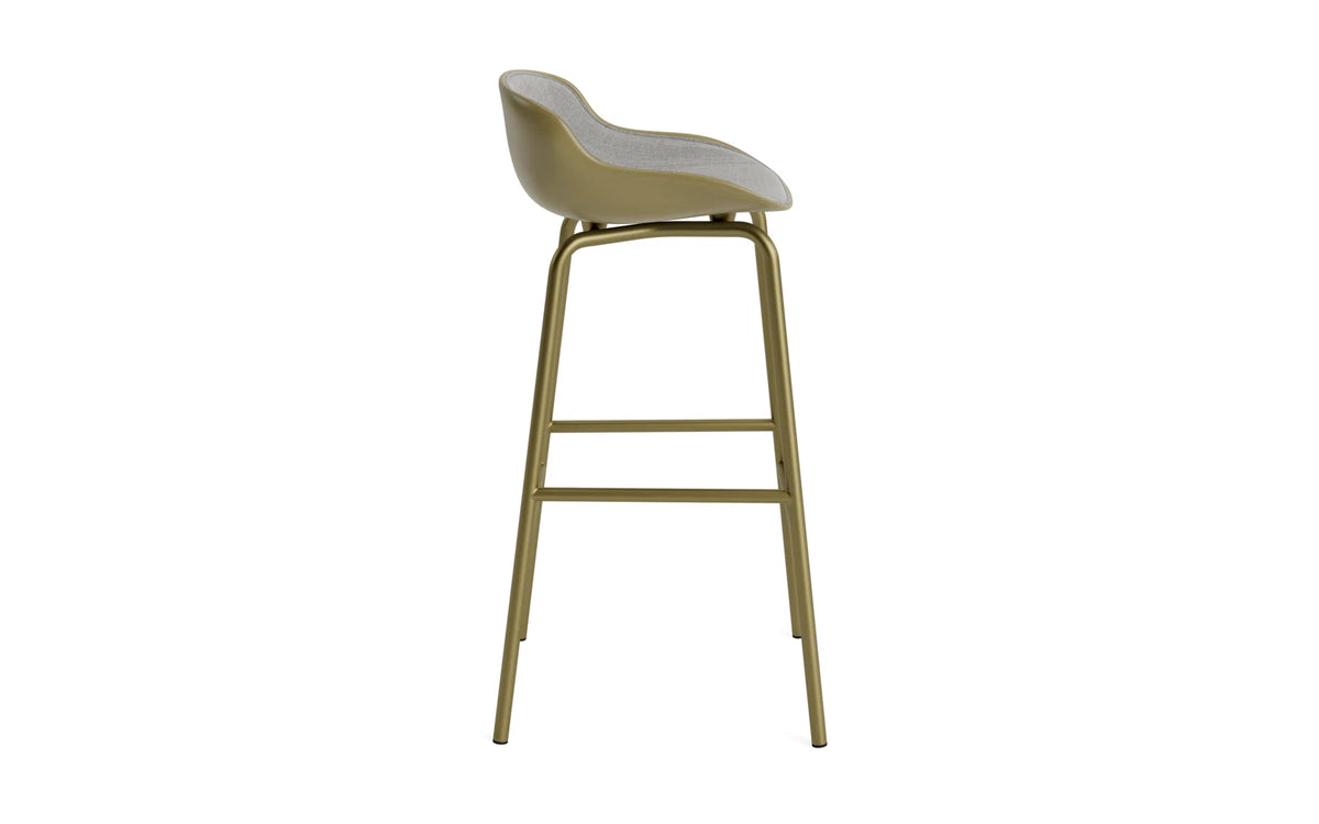 Hyg Barhocker 75 cm Frontpolster Stahl Olive/Remix in Remix 133 präsentiert im Onlineshop von KAQTU Design AG. Barhocker ist von Normann Copenhagen