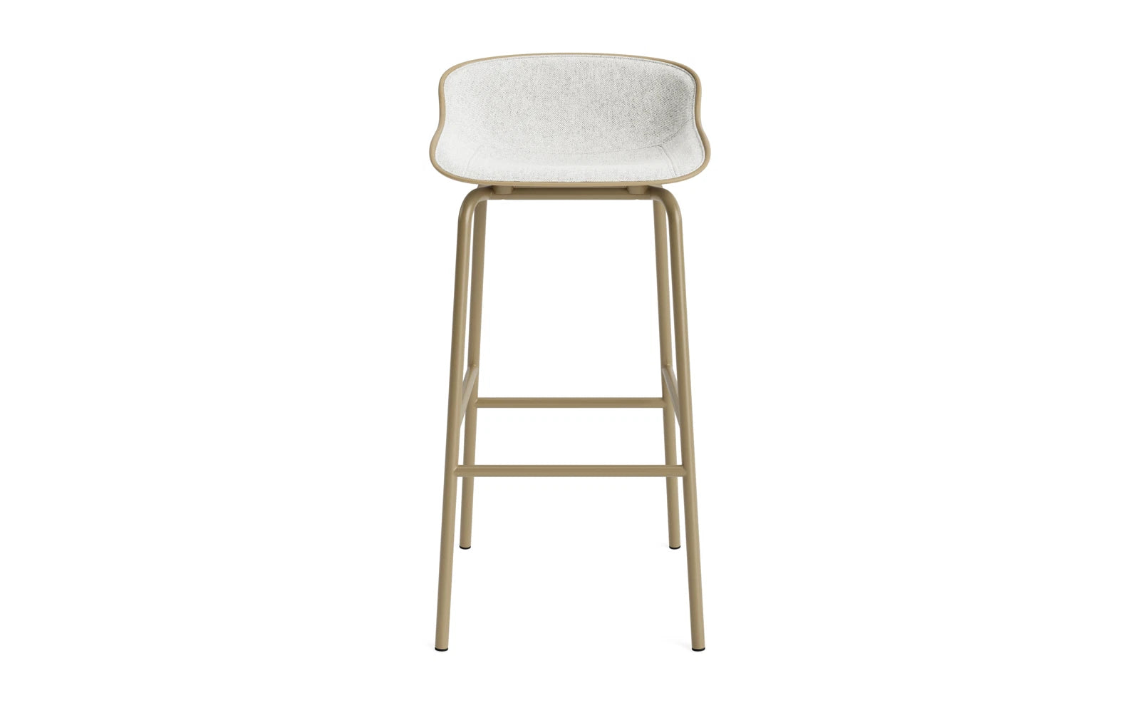 Erleben Sie den Hyg Barhocker 75 cm in Sand, der durch seine elegante Stahlkonstruktion und das bequeme Hallingdal-Polster skandinavische Gemütlichkeit in Ihr Zuhause bringt.