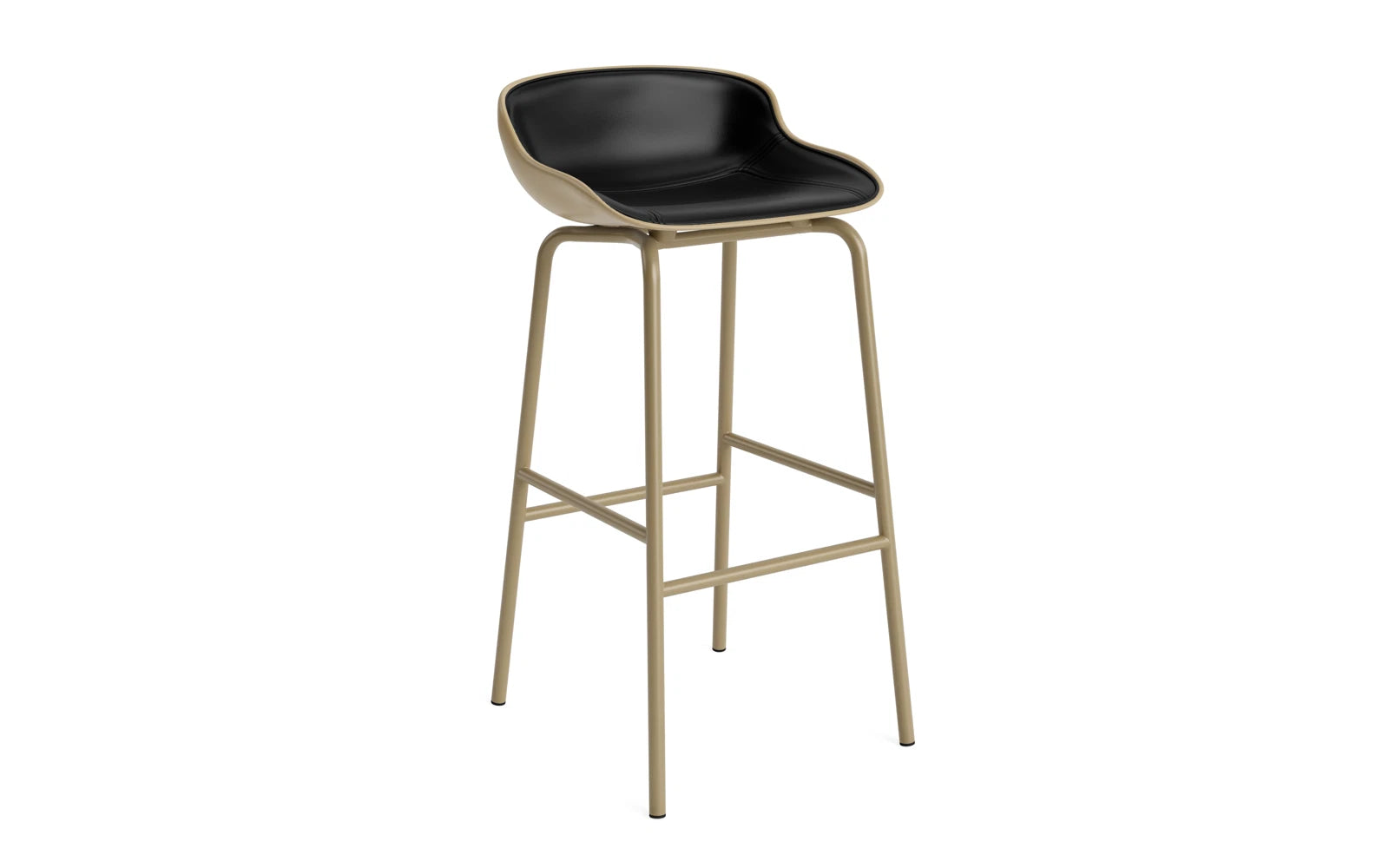 Hyg Barhocker 75 cm Frontpolster Stahl Sand/Ultra in Ultra 41599 präsentiert im Onlineshop von KAQTU Design AG. Barstuhl ist von Normann Copenhagen