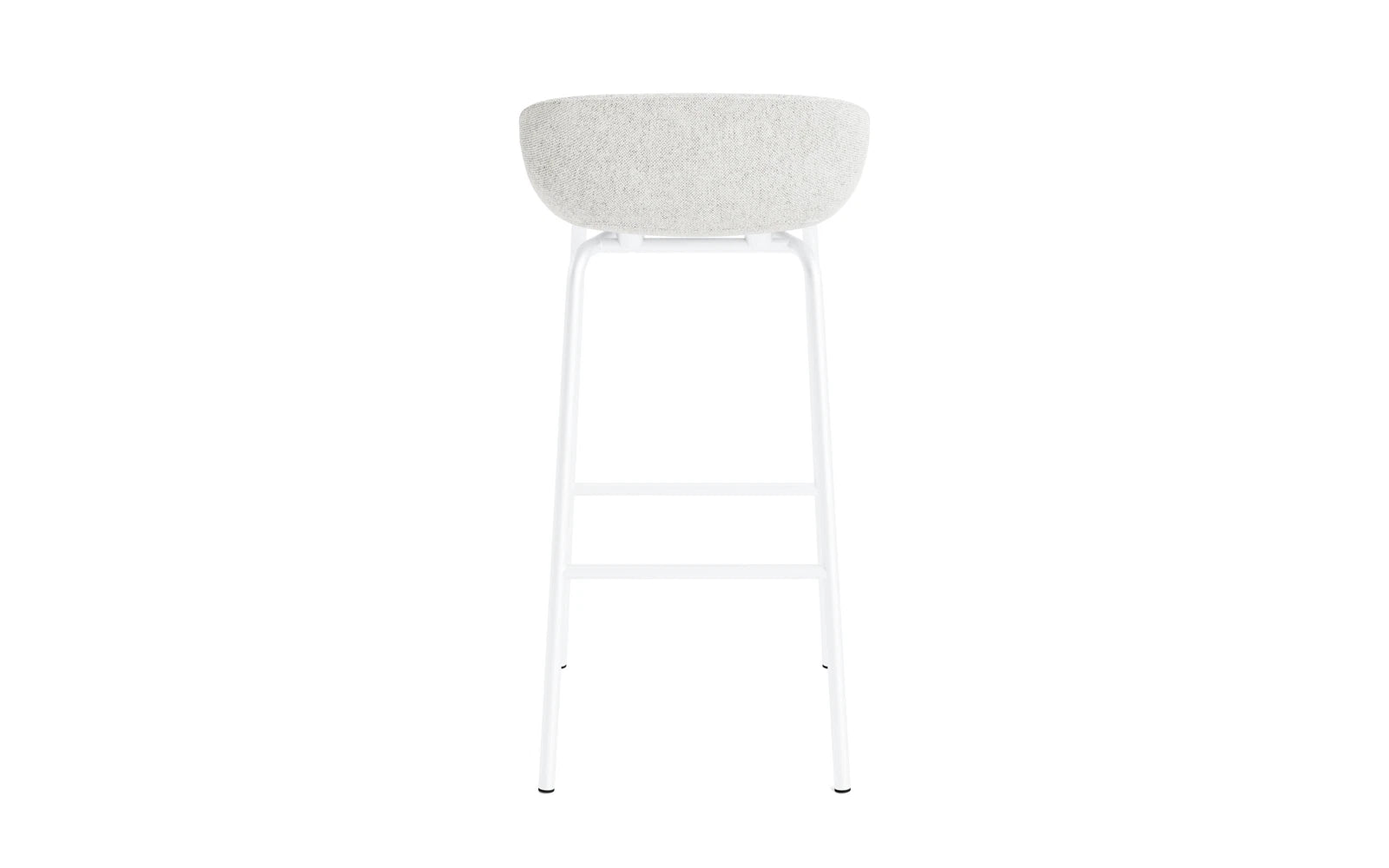 Erleben Sie den Hyg Barhocker 75 cm von Normann Copenhagen – ein stilvoller, vollgepolsterter Barhocker in Weiß, der Komfort und skandinavisches Design harmonisch verbindet.