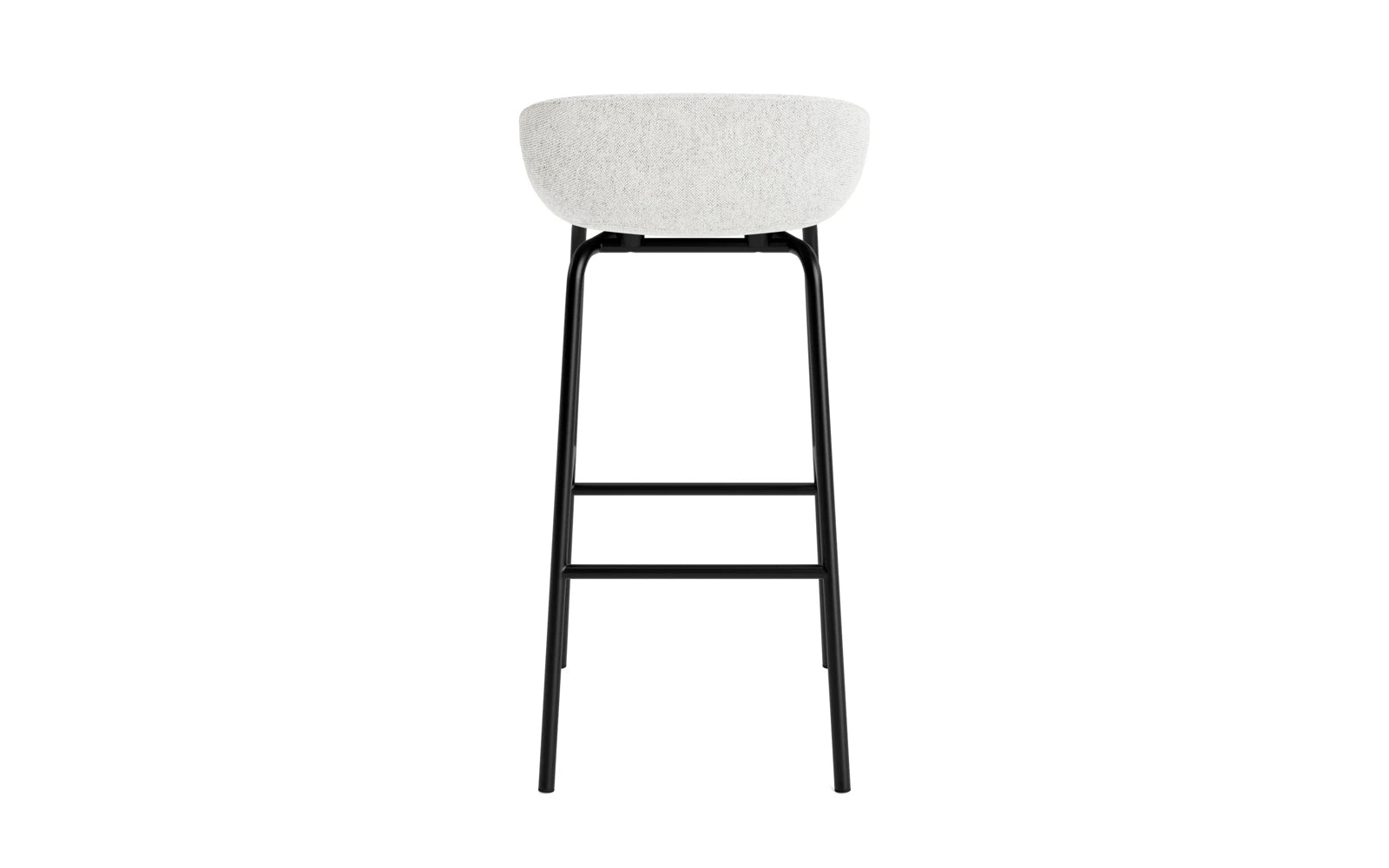 Erleben Sie den Hyg Barhocker 75 cm von Normann Copenhagen: gepolstert, mit elegantem Stahlgestell und hochwertigem Hallingdal-Stoff. Perfekt für stilvolle Räume!