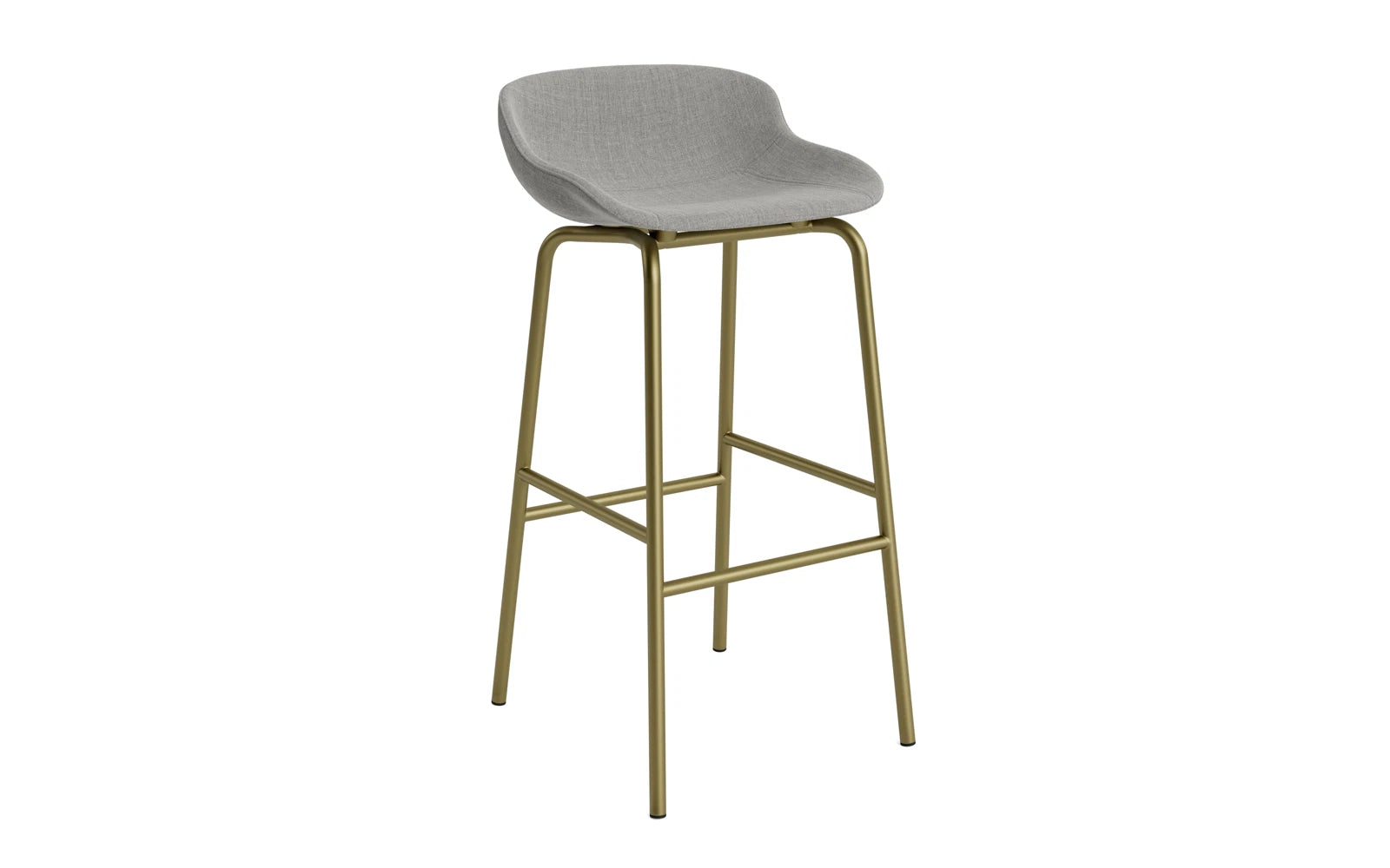Hyg Barhocker 75 cm Frontpolster Olive Stahl Remix in Remix 133 präsentiert im Onlineshop von KAQTU Design AG. Barstuhl ist von Normann Copenhagen