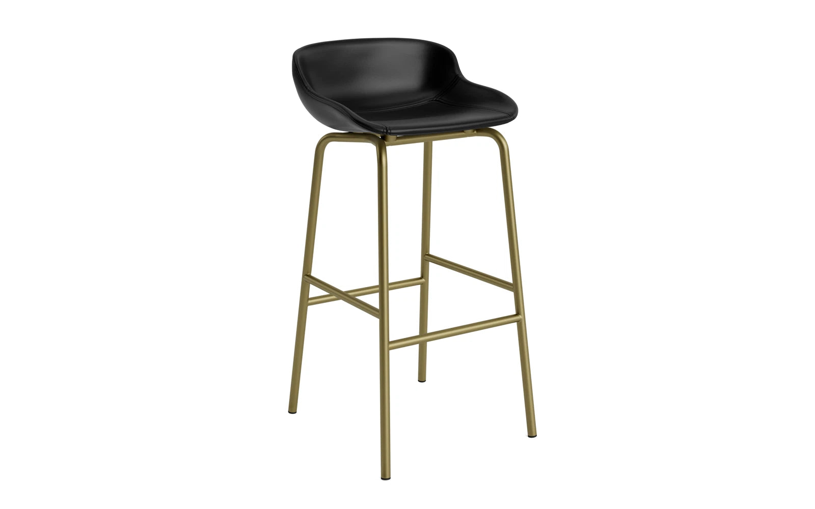 Hyg Barhocker 75 cm Frontpolster Olive Stahl Ultra in Ultra 41599 präsentiert im Onlineshop von KAQTU Design AG. Barstuhl ist von Normann Copenhagen