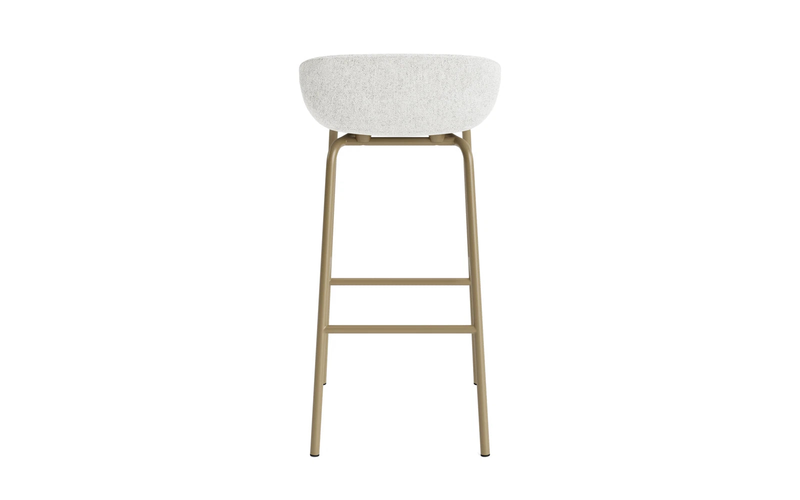 Erleben Sie den Hyg Barhocker 75 cm von Normann Copenhagen – ein eleganter Barhocker mit hochwertigem Sand-Vollpolster und stabiler Stahlkonstruktion, ideal für stilvolle Wohnräume.