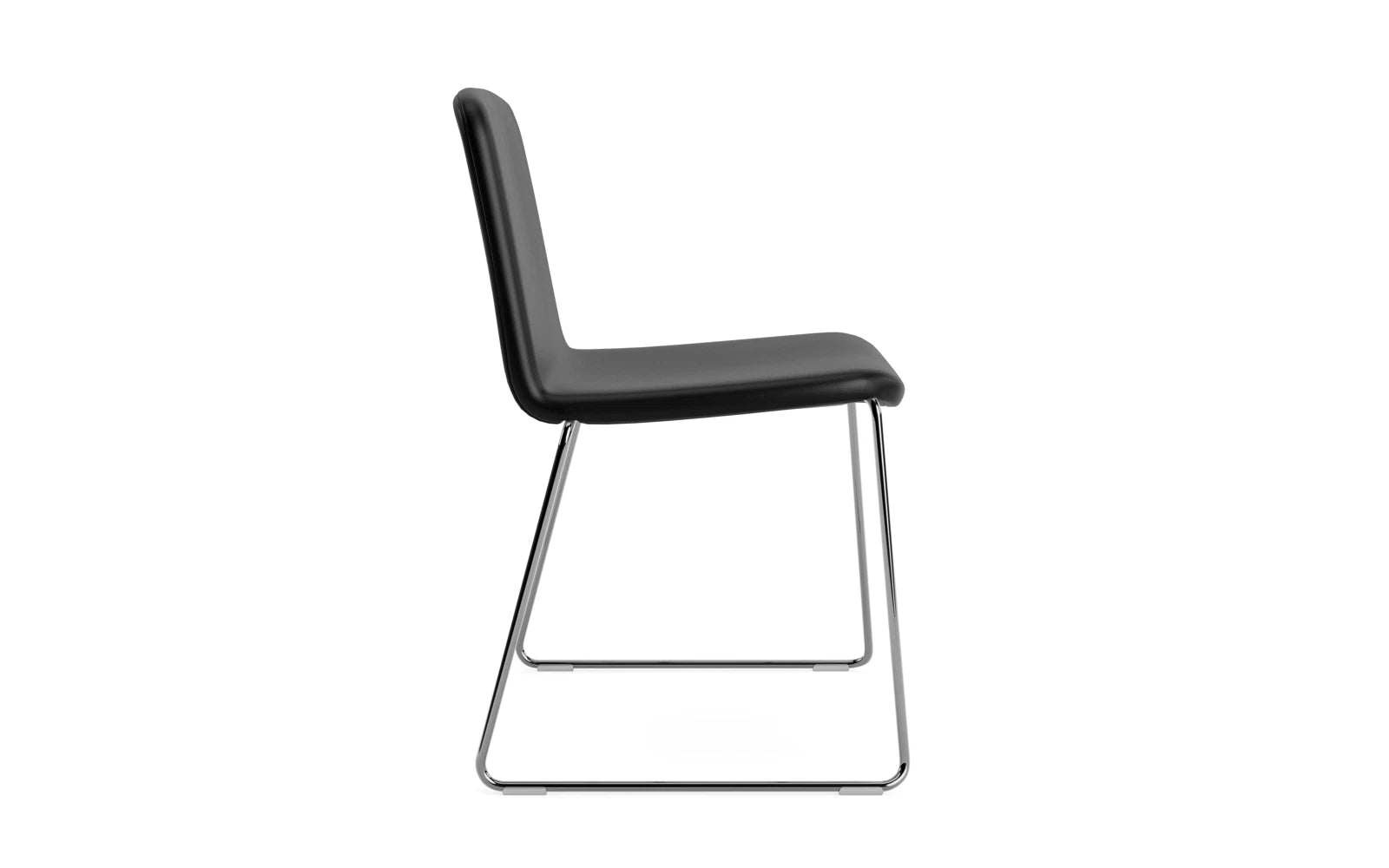 Entdecken Sie den Just Stuhl Leder/Chrom von Normann Copenhagen – minimalistisches Design, das Eleganz und Funktionalität vereint.