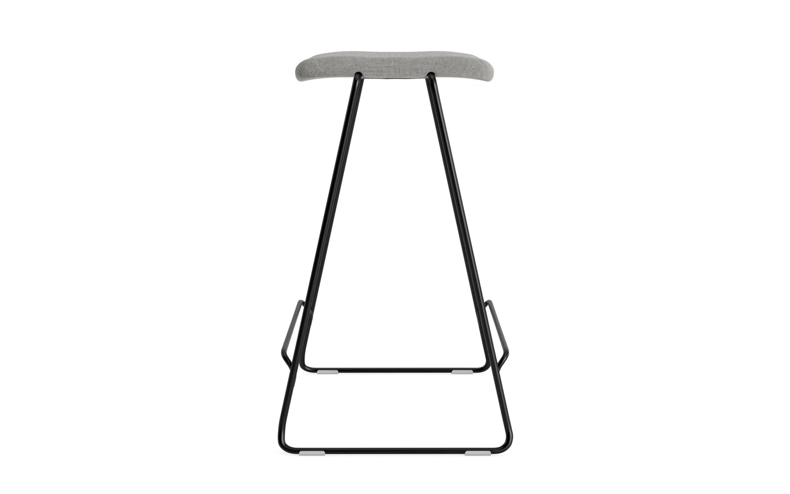 Entdecken Sie den Just Barhocker 65 cm von Normann Copenhagen – ein elegantes, gepolstertes Design aus schwarzem Stahl und Remix-Stoff, ideal für jeden Raum.