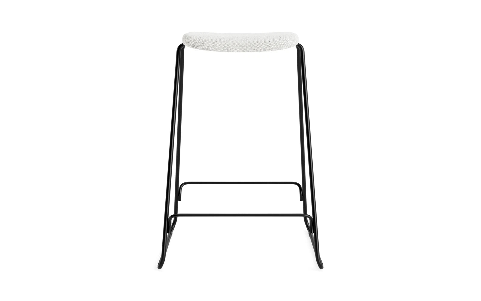 Erleben Sie den Just Barhocker 65 cm von Normann Copenhagen – ein stilvoller, gepolsterter Hocker aus schwarzem Stahl, der jedem Raum Eleganz verleiht!