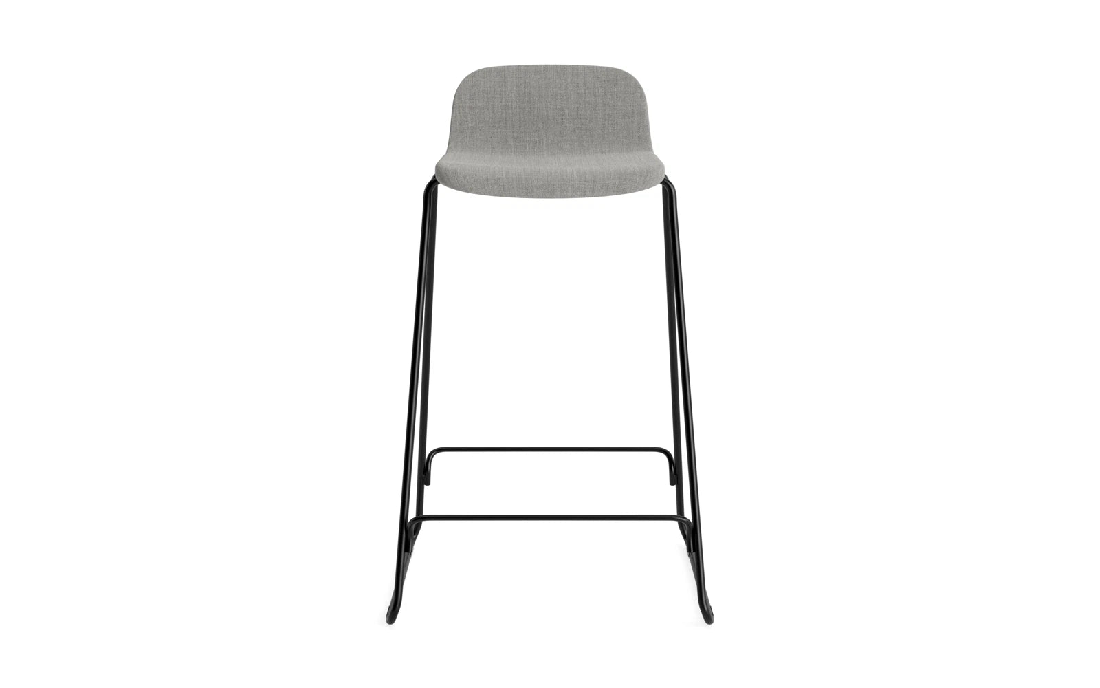 Erleben Sie den Just Barhocker 65 cm mit Lehne von Normann Copenhagen – ein elegantes, gepolstertes Design aus schwarzem Stahl, perfekt für jeden Raum.