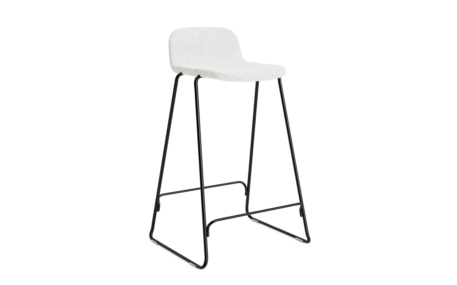 Just Barhocker 65 cm mit Lehne, gepolstert, schwarzer Stahl/ Hallingdal in Hallingdal 110 präsentiert im Onlineshop von KAQTU Design AG. Barstuhl ist von Normann Copenhagen