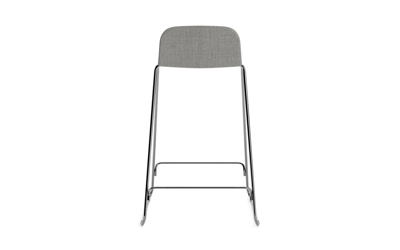 Erleben Sie den Just Barhocker 65 cm von Normann Copenhagen: elegantes Design, gepolstert für Komfort und mit stabiler Chrombasis – ideal für jeden Raum.