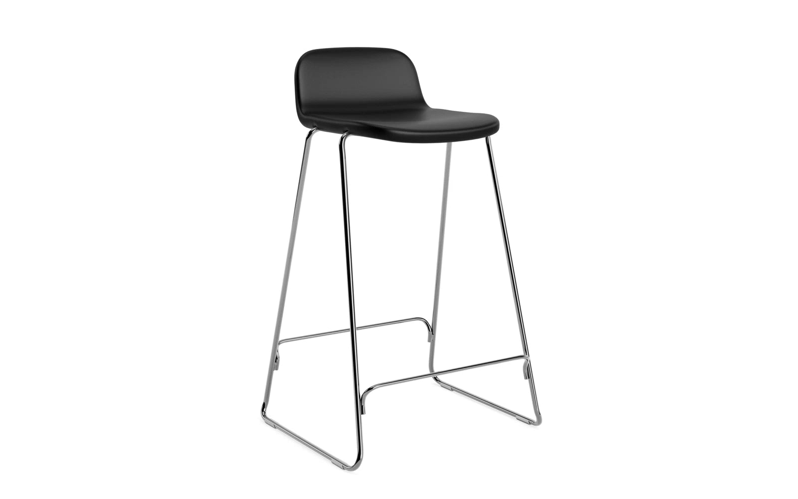 Just Barhocker 65 cm mit Lehne, gepolstert, Chrom/ Ultra in Ultra 41599 präsentiert im Onlineshop von KAQTU Design AG. Barstuhl ist von Normann Copenhagen
