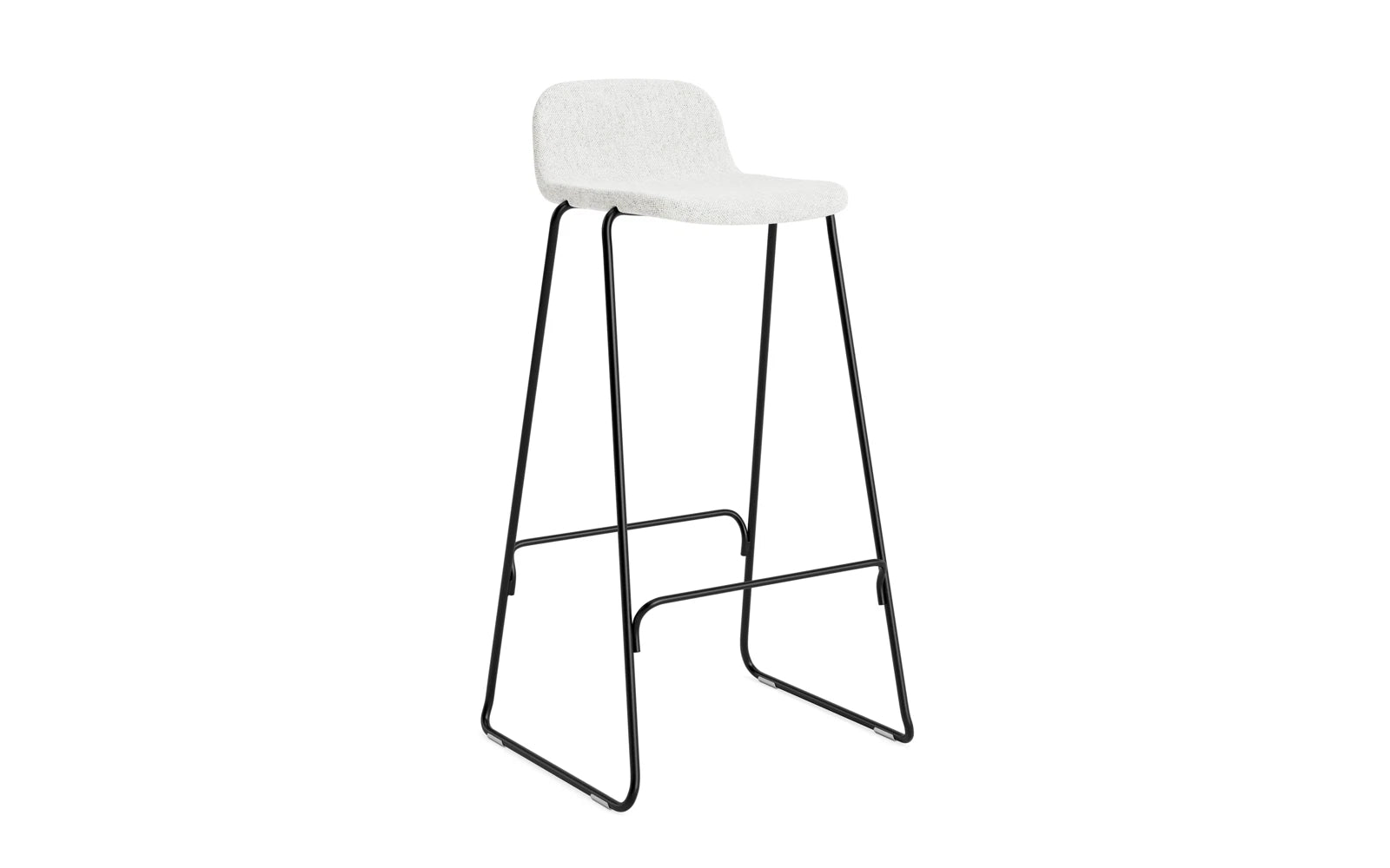 Just Barhocker 75 cm mit Lehne, gepolstert, schwarzer Stahl Hallingdal in Hallingdal 110 präsentiert im Onlineshop von KAQTU Design AG. Barstuhl ist von Normann Copenhagen