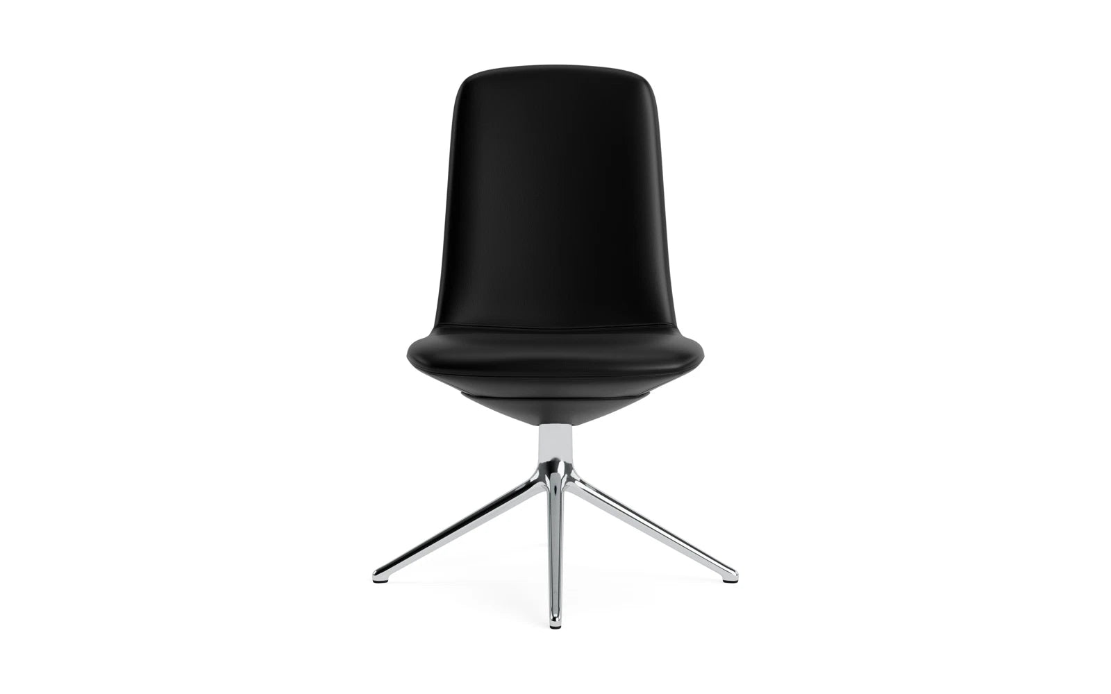 Entdecken Sie den Off Chair niedrig mit Drehgestell 4B aus Aluminium von Normann Copenhagen – stilvoll, ergonomisch und anpassbar für Ihr modernes Büro.