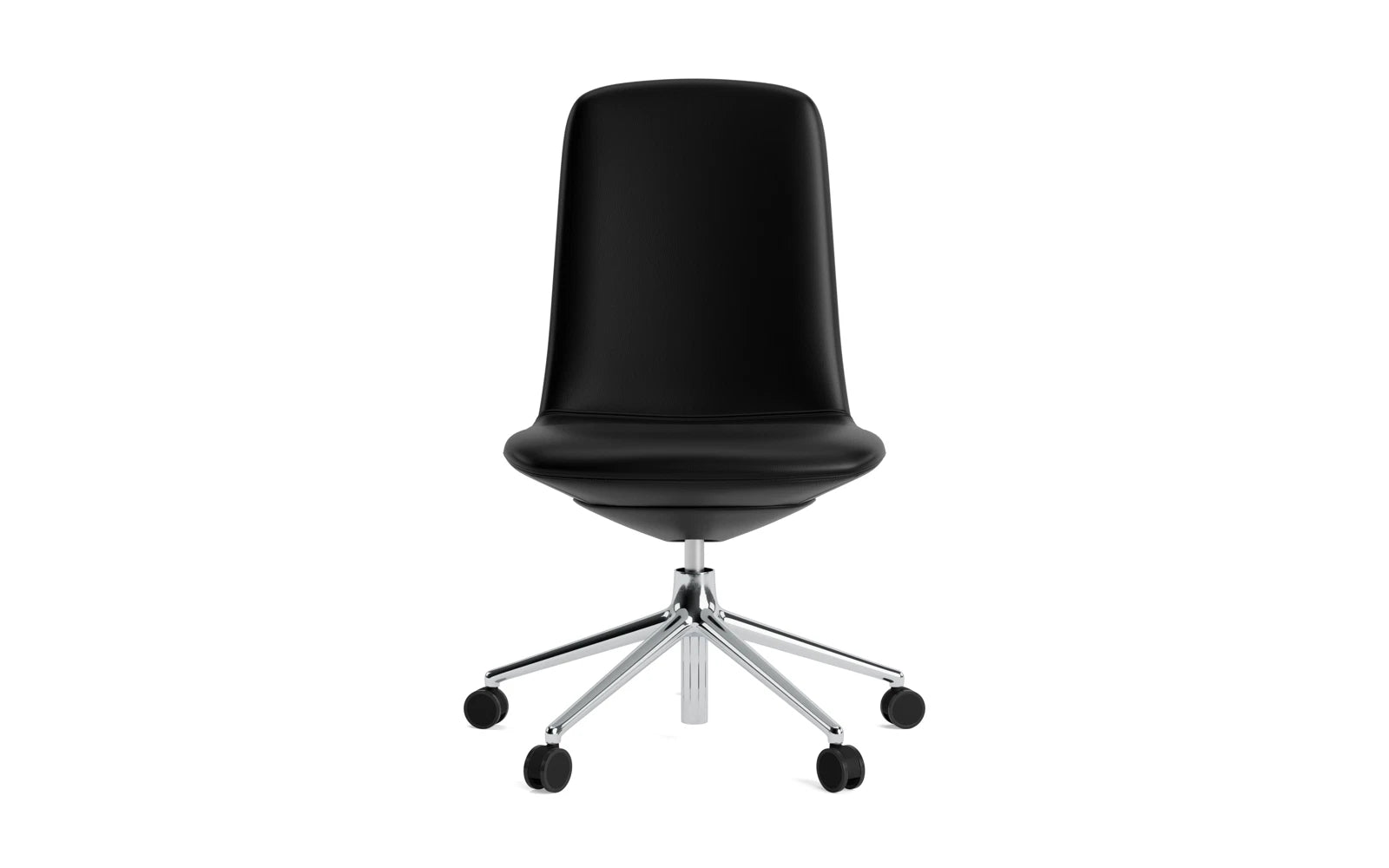 Entdecken Sie den Off Chair von Normann Copenhagen: ein eleganter, ergonomischer Bürostuhl mit Gaslift und Rollen für höchsten Komfort im Büro.