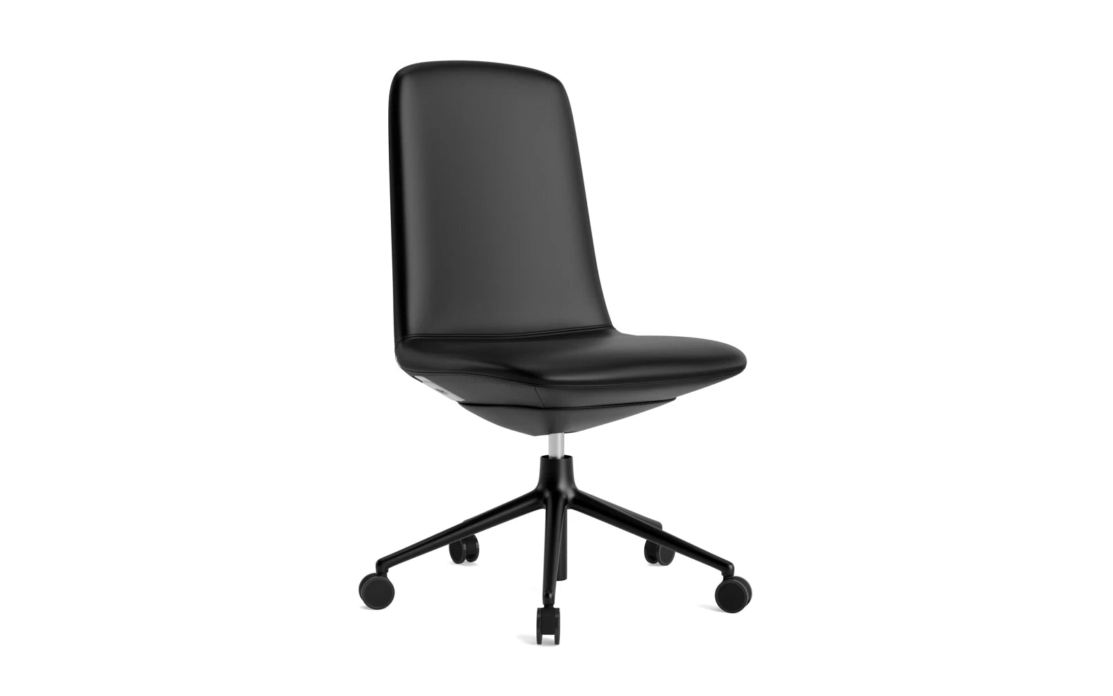 Off Chair niedrig mit Drehgestell und Rollen Gaslift Schwartz Aluminium Ultra in Ultra 41599 präsentiert im Onlineshop von KAQTU Design AG. Bürostuhl ist von Normann Copenhagen