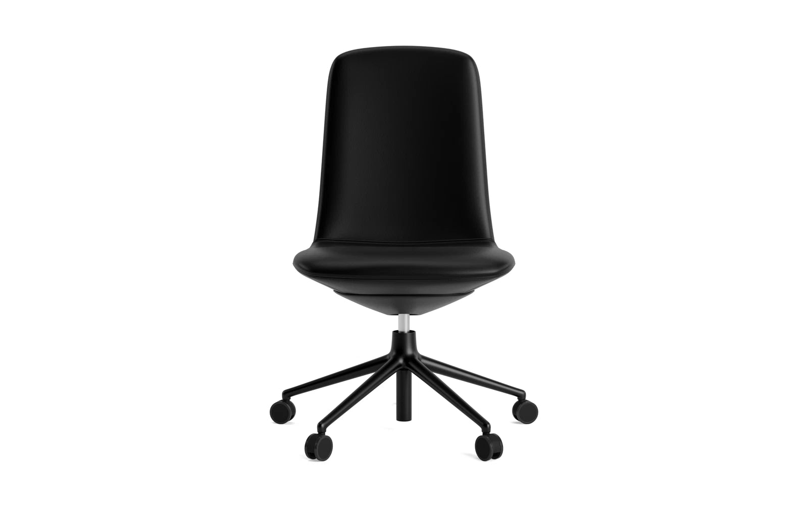 Entdecken Sie den Off Chair niedrig mit Drehgestell und Rollen von Normann Copenhagen. Elegantes Design, optimaler Komfort und individuelle Anpassungsmöglichkeiten für Ihren modernen Arbeitsplatz.