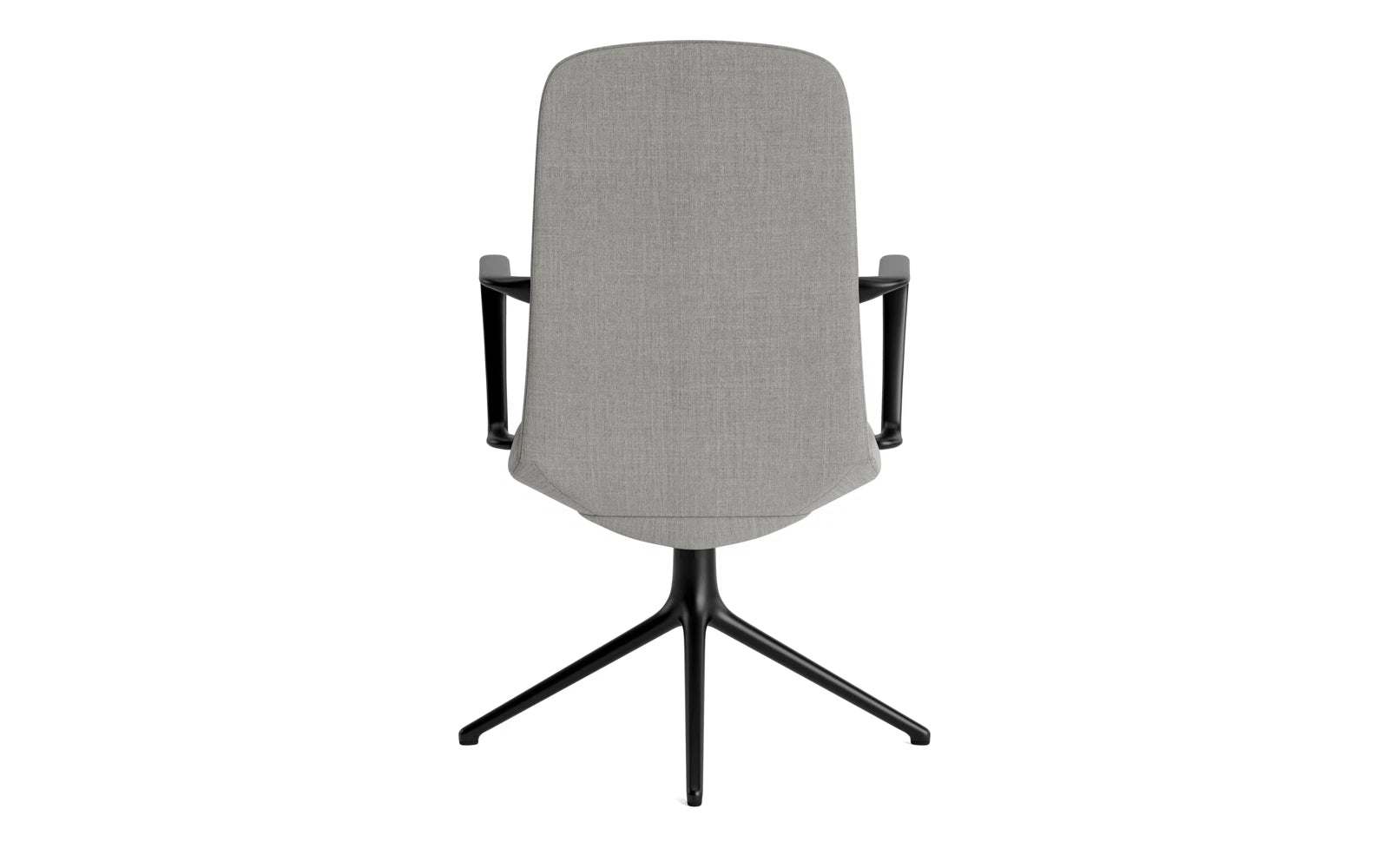 Entdecken Sie den Off Armchair niedrig mit Drehgestell 4B in elegantem Schwartz Aluminium und komfortablen Remix-Kissen – ideal für modernes Arbeiten.