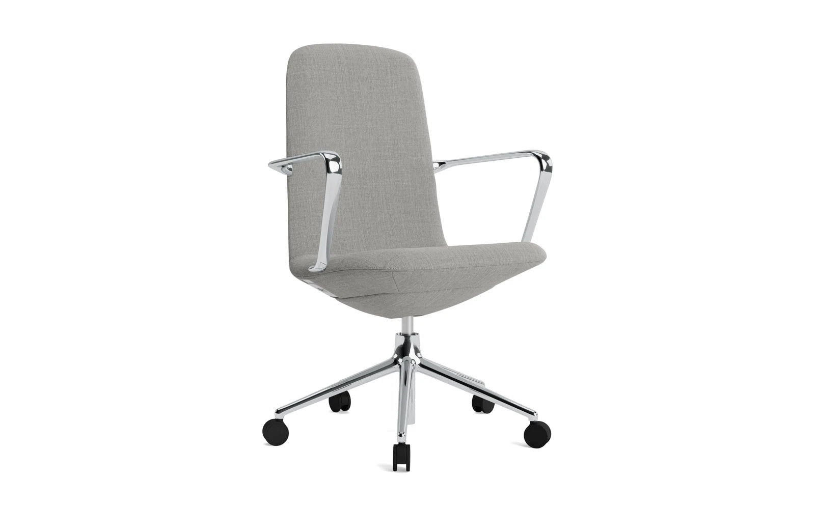 Off Armchair niedrig mit Drehgestell und Rollen Gaslift Aluminium Remix in Remix 133 präsentiert im Onlineshop von KAQTU Design AG. Bürostuhl ist von Normann Copenhagen