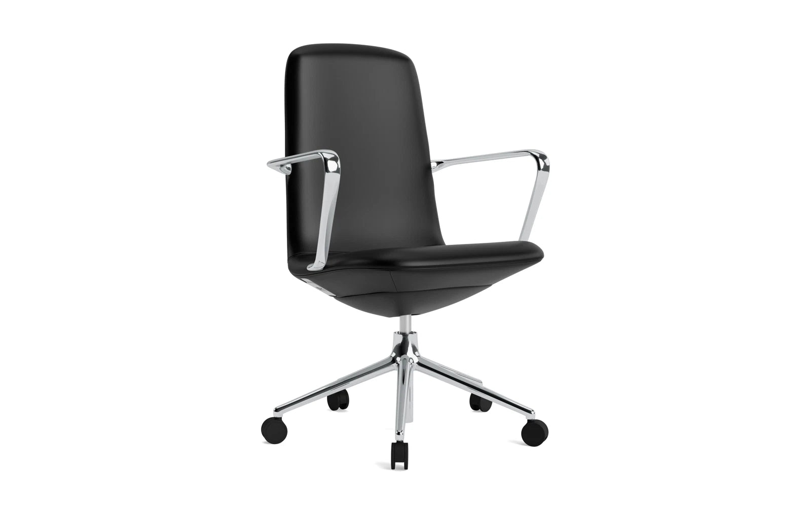 Off Armchair niedrig mit Drehgestell und Rollen Gaslift Aluminium Ultra in Ultra 41599 präsentiert im Onlineshop von KAQTU Design AG. Bürostuhl ist von Normann Copenhagen