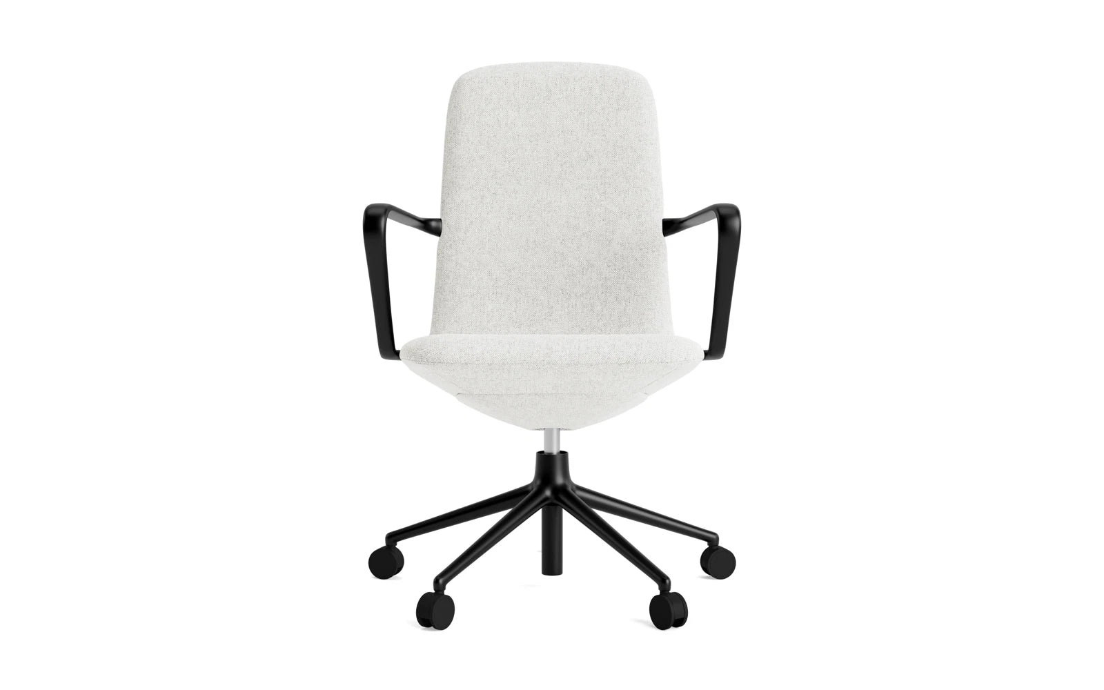 Entdecken Sie den stilvollen Off Armchair von Normann Copenhagen – ein eleganter Bürostuhl mit Drehgestell, Rollen und Gaslift für höchsten Komfort.