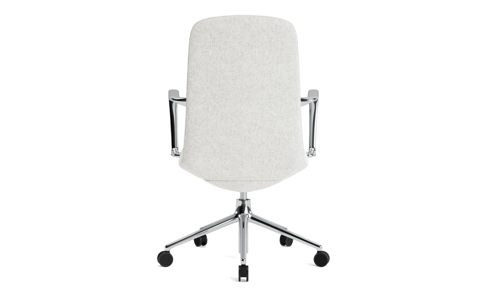 Entdecken Sie den Off Armchair von Normann Copenhagen: Ein eleganter, ergonomischer Bürostuhl mit Gaslift, Rollen und hochwertigem Hallingdal-Kissen.