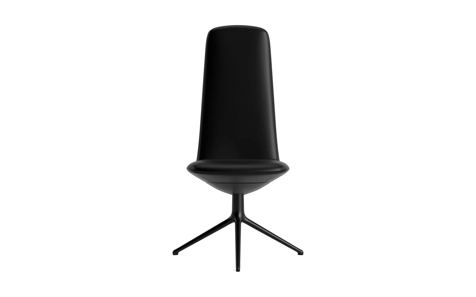 Entdecken Sie den Off Chair Hoch mit Drehgestell 4B in Schwarz Aluminium Ultra von Normann Copenhagen – der perfekte Bürostuhl für modernes Arbeiten.