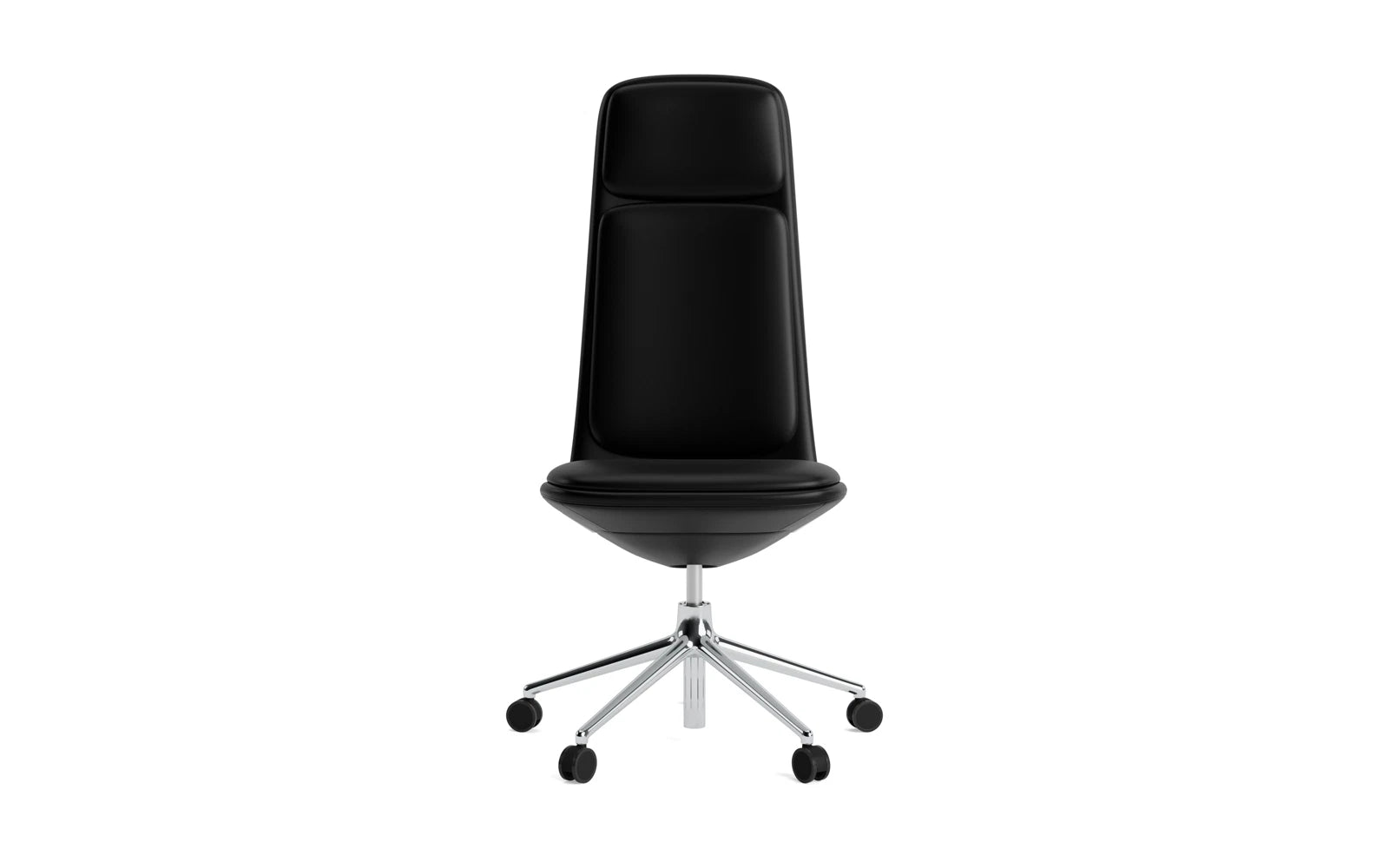 Entdecken Sie den Off Chair hoch 5W von Normann Copenhagen – ein stilvoller Bürostuhl mit Gaslift und Kissen für höchsten Komfort und modernes Design.