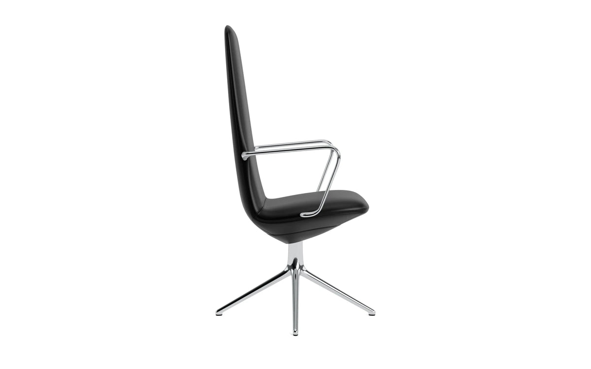 Off Armchair hoch mit Drehgestell 4B aluminium Ultra in Ultra 41599 präsentiert im Onlineshop von KAQTU Design AG. Bürostuhl ist von Normann Copenhagen