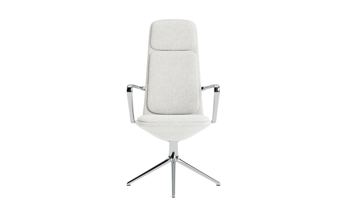 Off Armchair hoch mit Drehgestell 4B aluminium mit kissen Hallingdal in Hallingdal 110 präsentiert im Onlineshop von KAQTU Design AG. Bürostuhl ist von Normann Copenhagen