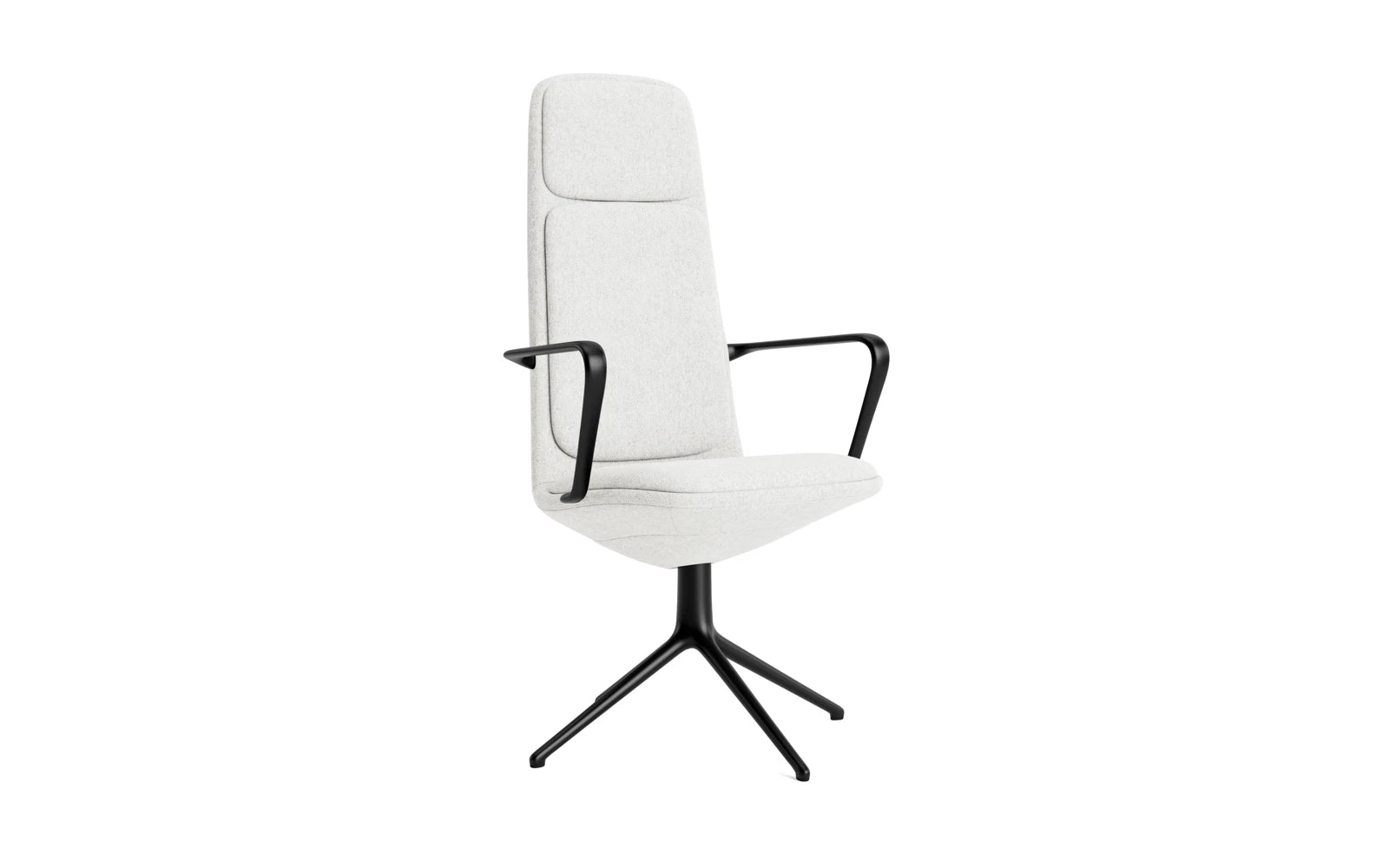 Off Armchair hoch mit Drehgestell 4B Schwartz aluminium mit kissen Hallingdal in Hallingdal 110 präsentiert im Onlineshop von KAQTU Design AG. Bürostuhl ist von Normann Copenhagen