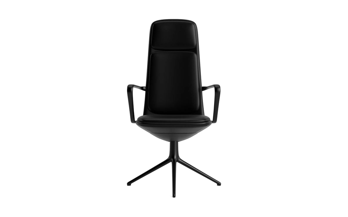 Off Armchair hoch mit Drehgestell 4B Schwartz aluminium mit kissen Ultra in Ultra 41599 präsentiert im Onlineshop von KAQTU Design AG. Bürostuhl ist von Normann Copenhagen