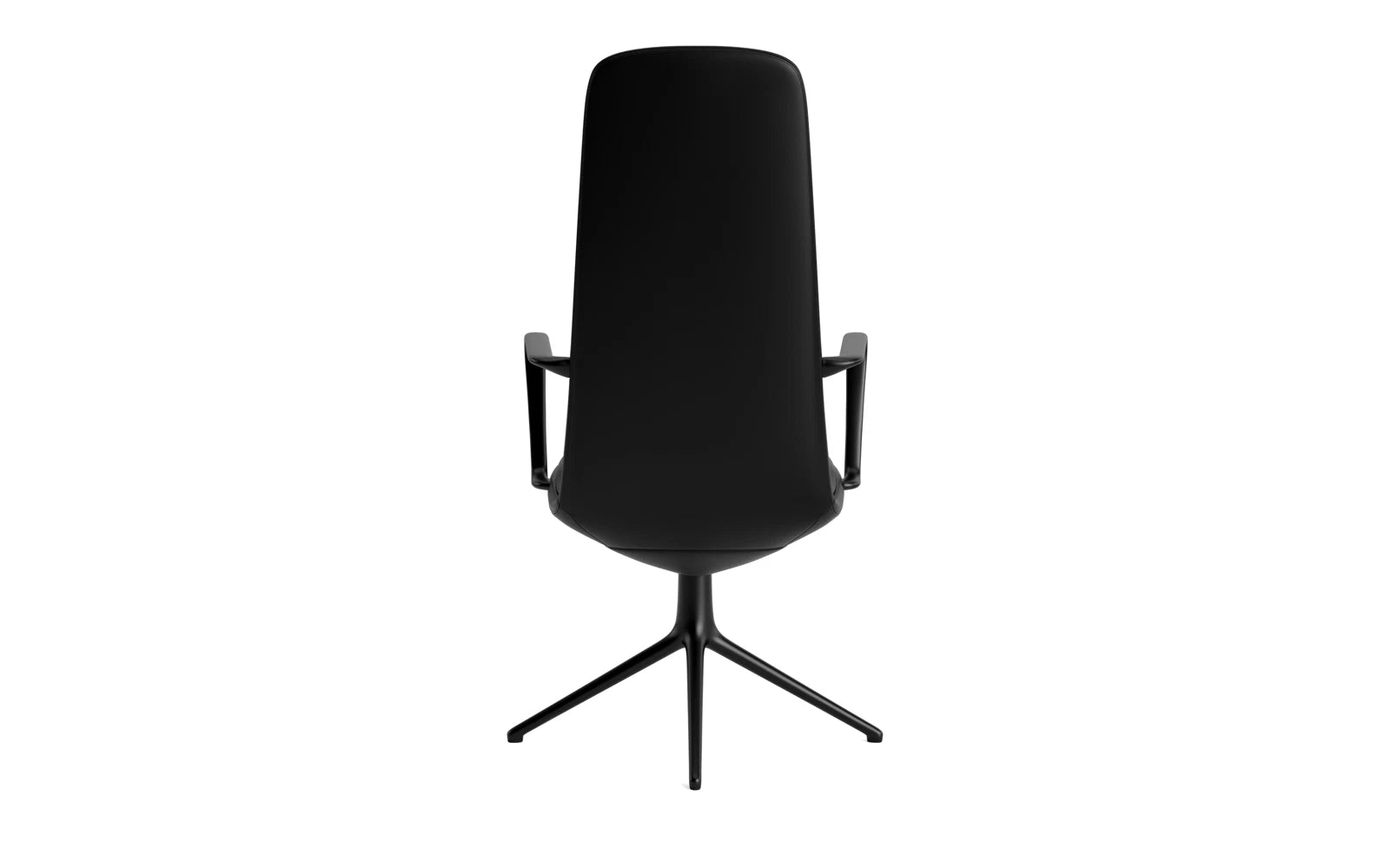 Entdecken Sie den Off Armchair von Normann Copenhagen: Eleganter Bürostuhl mit hochwertigem Drehgestell aus schwarzem Aluminium und komfortablen Ultra-Kissen für ergonomisches Sitzen.
