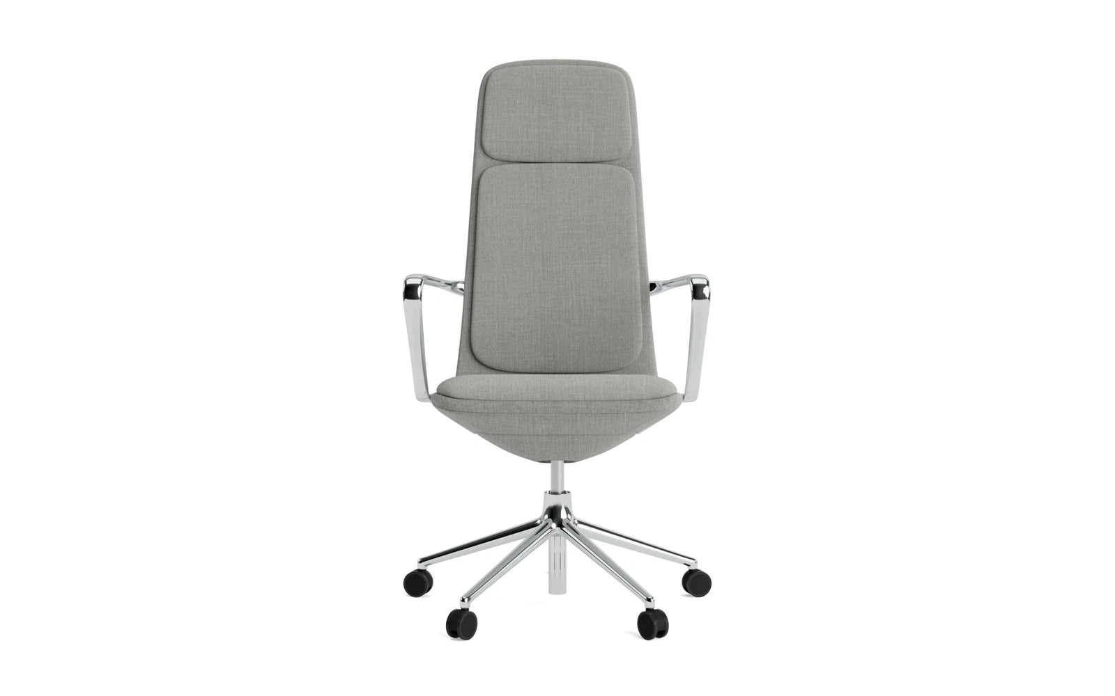 Entdecken Sie den Off Armchair hoch 5W von Normann Copenhagen – ein stilvoller Bürostuhl mit Gaslift und Kissen, der Komfort und modernes Design vereint.