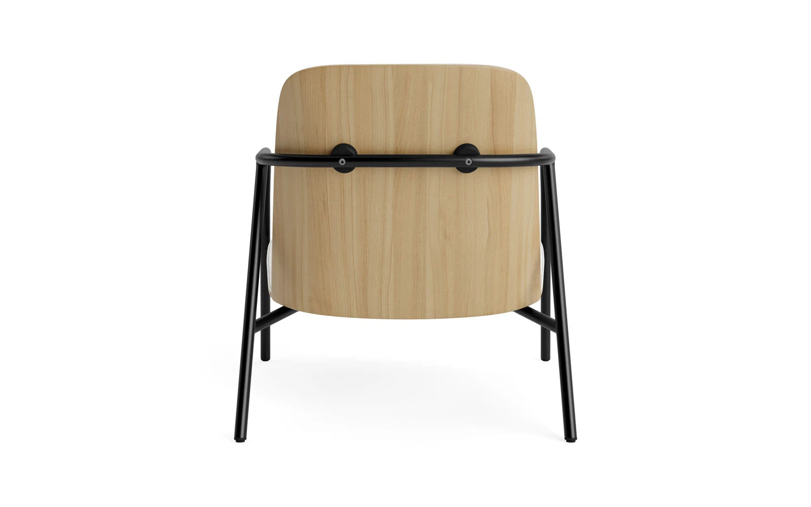Entdecken Sie den Pad Lounge-Sessel von Normann Copenhagen – eine stilvolle Fusion aus Eichenfurnier und robustem Stahl, die Eleganz und Komfort vereint.