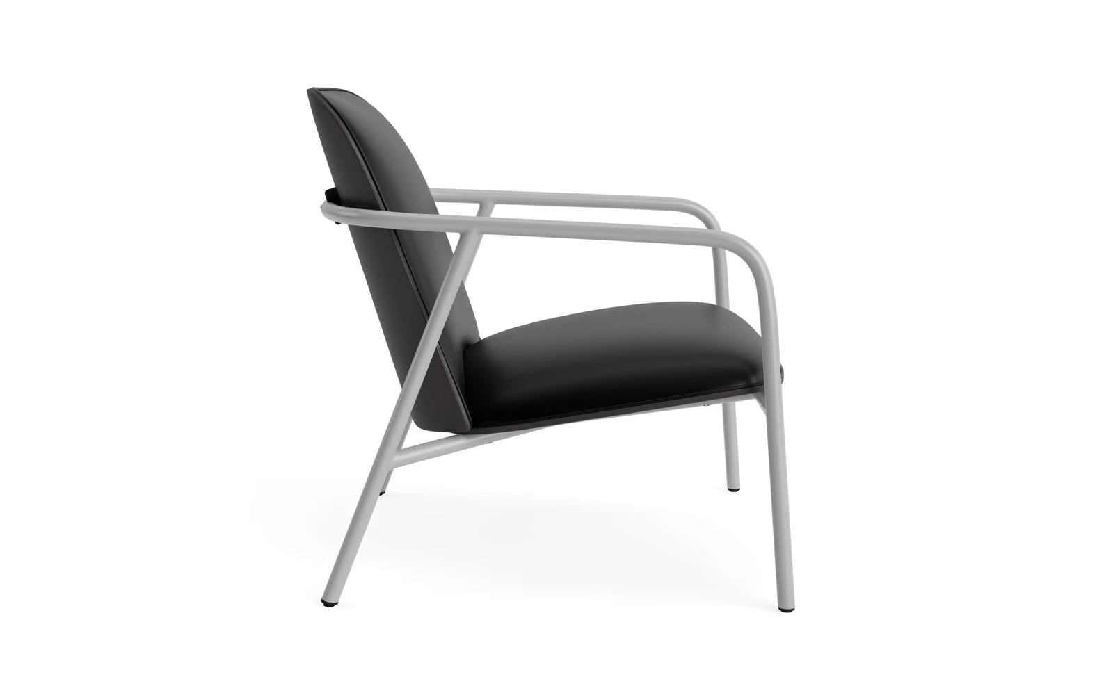 Erleben Sie den stilvollen Pad Lounge-Sessel in Grau mit robustem Stahlgestell von Normann Copenhagen. Ideal für moderne Wohn- und Loungebereiche.