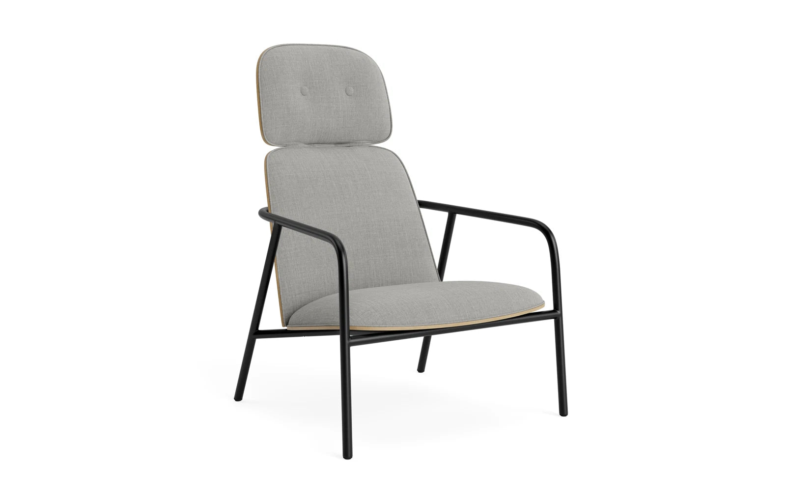 Pad Lounge-Sessel hoch schwarzem Stahl Eiche/Remix in Remix 133 präsentiert im Onlineshop von KAQTU Design AG. Sessel ist von Normann Copenhagen