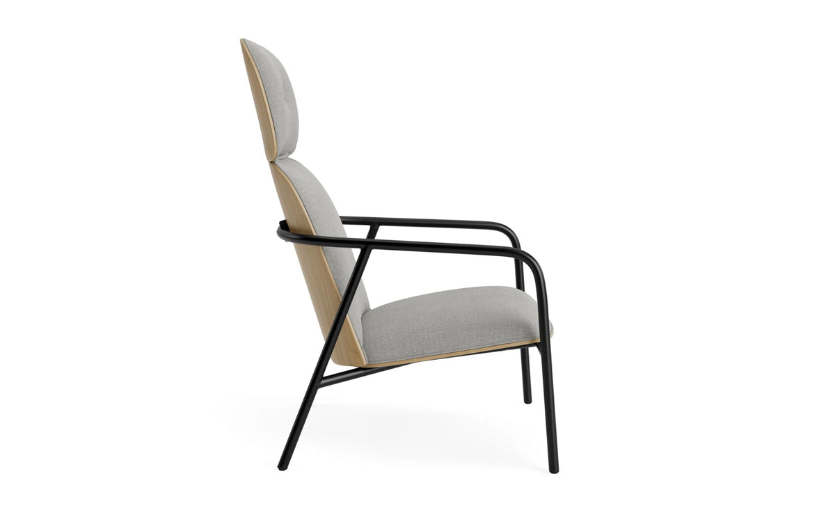 Pad Lounge-Sessel hoch schwarzem Stahl Eiche/Remix in Remix 133 präsentiert im Onlineshop von KAQTU Design AG. Drehsessel ist von Normann Copenhagen