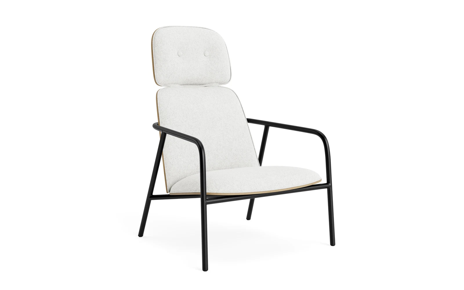 Pad Lounge-Sessel hoch schwarzem Stahl Eiche/Hallingdal in Hallingdal 110 präsentiert im Onlineshop von KAQTU Design AG. Sessel ist von Normann Copenhagen