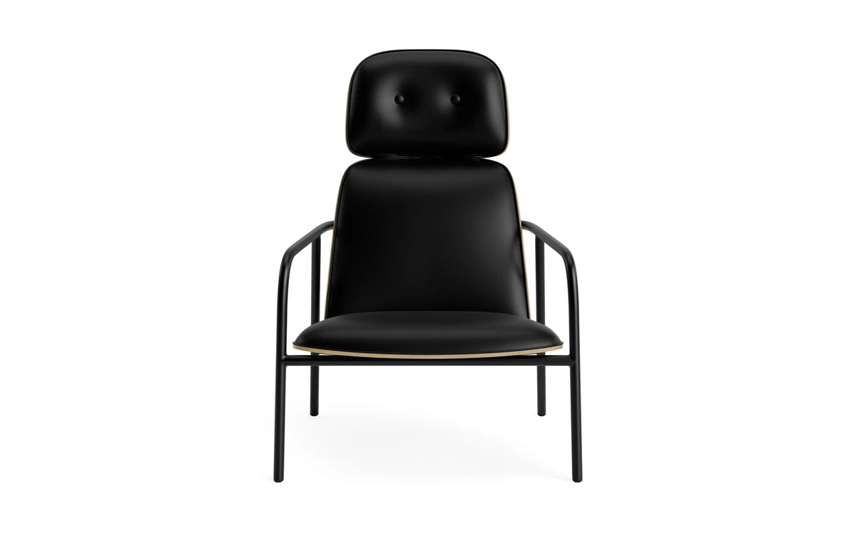 Pad Lounge-Sessel hoch schwarzem Stahl Eiche/Ultra in Ultra 41599 präsentiert im Onlineshop von KAQTU Design AG. Drehsessel ist von Normann Copenhagen