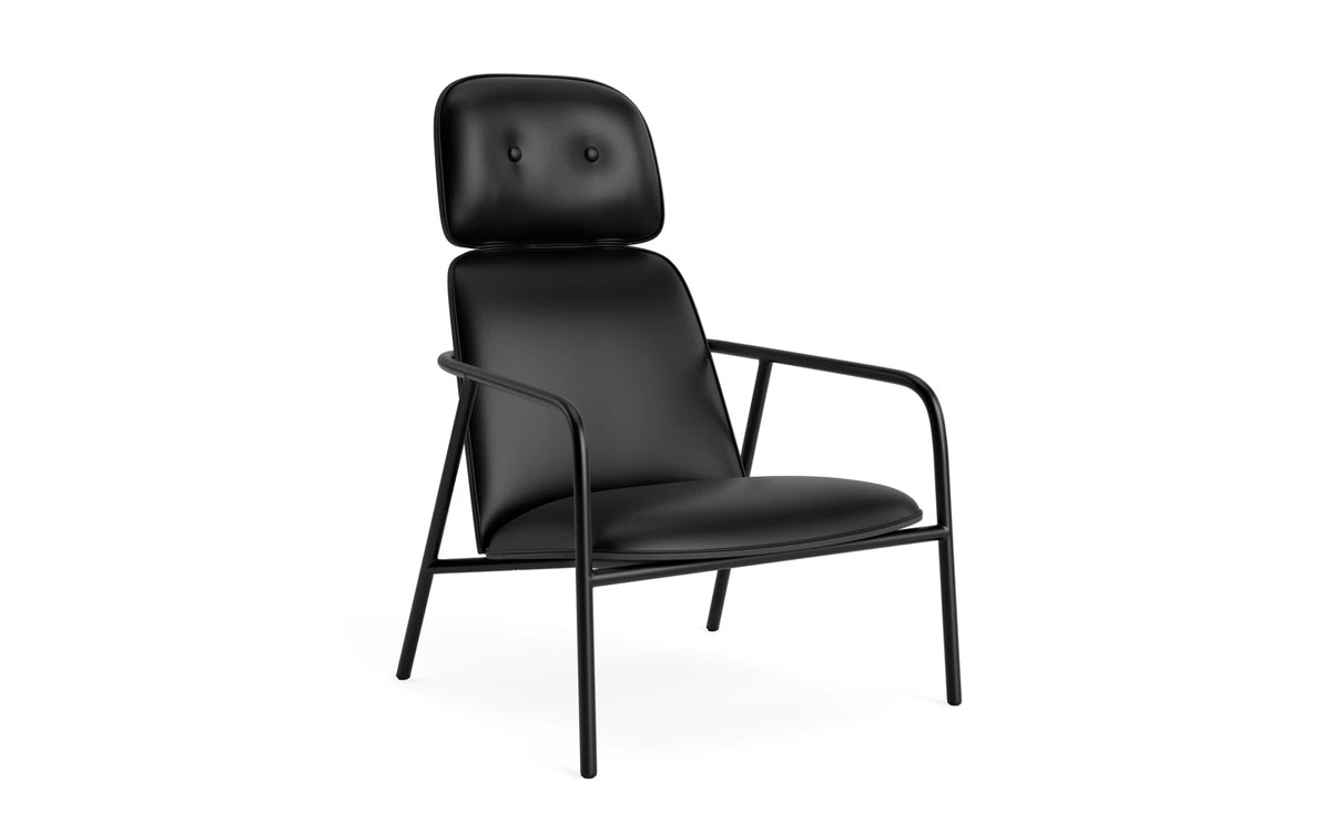 Pad Lounge-Sessel hoch schwarzem Stahl schwarz/Ultra in Ultra 41599 präsentiert im Onlineshop von KAQTU Design AG. Drehsessel ist von Normann Copenhagen