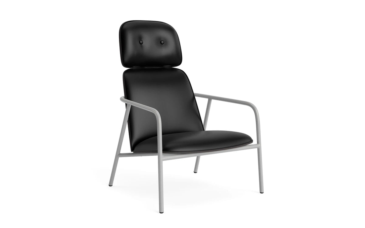 Pad Lounge-Sessel hoch grauem Stahl schwarz/Ultra in Ultra 41599 präsentiert im Onlineshop von KAQTU Design AG. Drehsessel ist von Normann Copenhagen