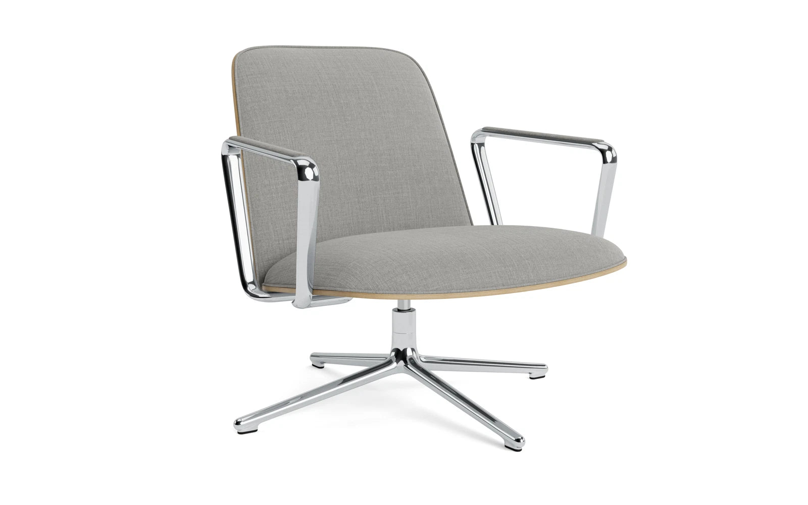 Pad Lounge-Sessel niedrig mit Drehgestell alu und Eiche/Remix in Remix 133 präsentiert im Onlineshop von KAQTU Design AG. Sessel ist von Normann Copenhagen