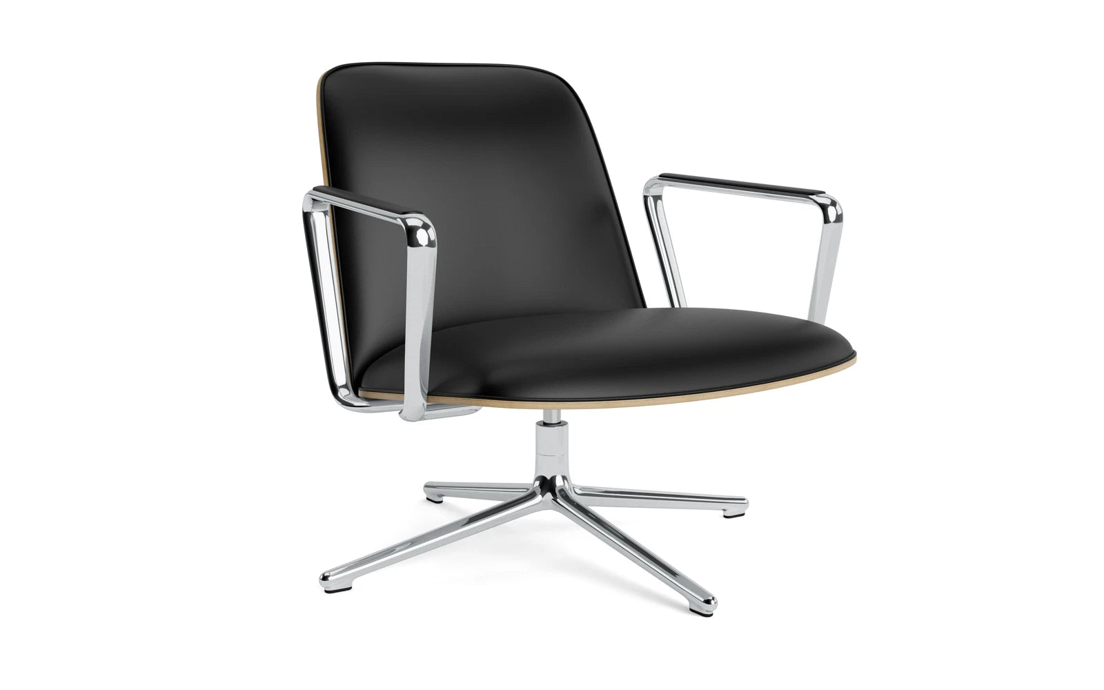 Pad Lounge-Sessel niedrig mit Drehgestell alu und Eiche/Ultra in Ultra 41599 präsentiert im Onlineshop von KAQTU Design AG. Sessel ist von Normann Copenhagen