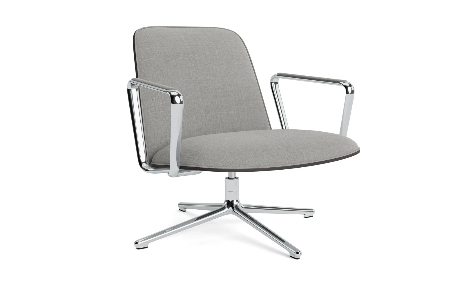 Pad Lounge-Sessel niedrig mit Drehgestell alu und schwarz/Remix in Remix 133 präsentiert im Onlineshop von KAQTU Design AG. Sessel ist von Normann Copenhagen