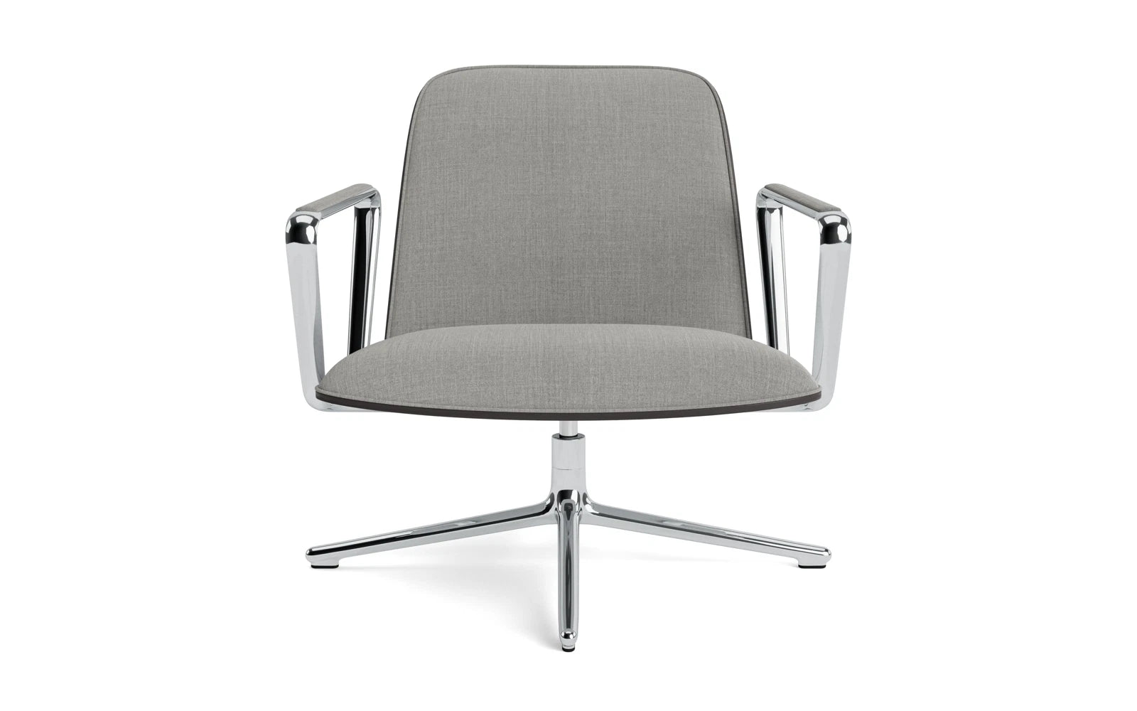 Entdecken Sie den eleganten Pad Lounge-Sessel niedrig mit Drehgestell in Aluminium und Schwarz/Remix von Normann Copenhagen – ein stilvolles Highlight für jeden Raum.