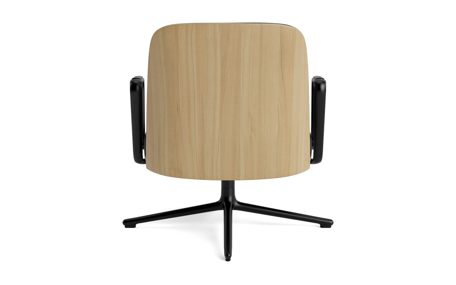 Entdecken Sie den Pad Lounge-Sessel niedrig mit Drehgestell in Schwarz Alu Eiche/Ultra von Normann Copenhagen – ein stilvolles Möbelstück, das Komfort und modernes Design vereint.