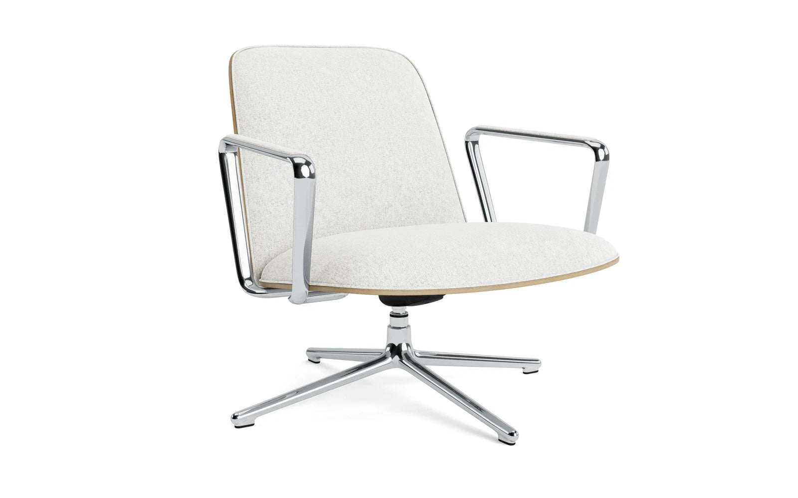 Pad Lounge-Sessel niedrig mit Drehgestell und Kippfunktion alu und Eiche/Hallingdal in Hallingdal 110 präsentiert im Onlineshop von KAQTU Design AG. Sessel ist von Normann Copenhagen