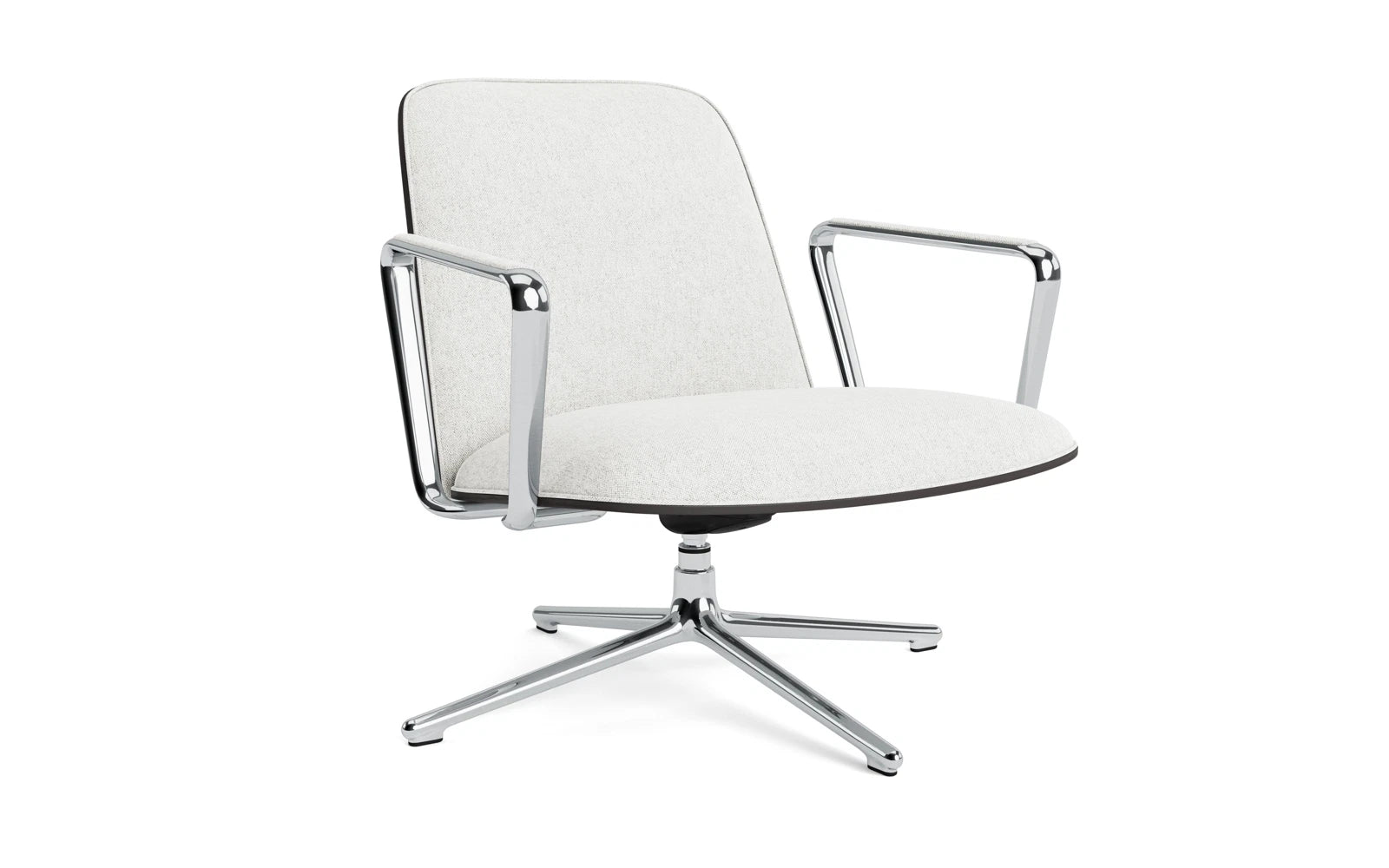 Pad Lounge-Sessel niedrig mit Drehgestell und Kippfunktion alu und Schwarz/Hallingdal in Hallingdal 110 präsentiert im Onlineshop von KAQTU Design AG. Sessel ist von Normann Copenhagen