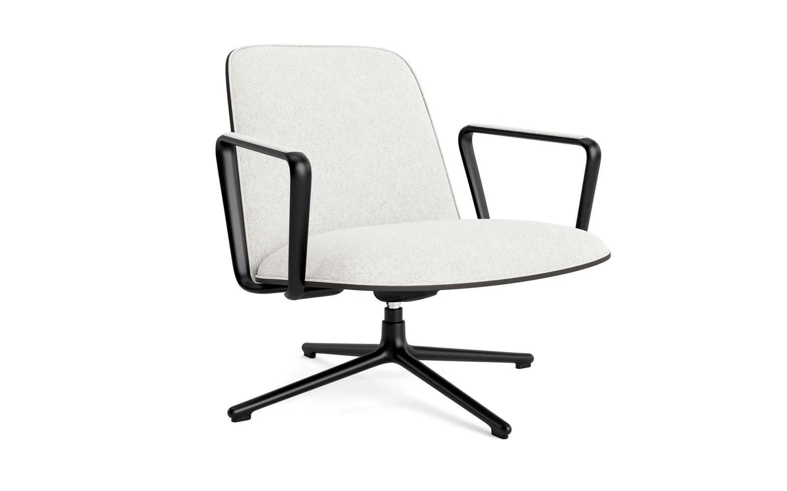 Pad Lounge-Sessel niedrig mit Drehgestell und Kippfunktion Schwarz Alu Schwarz/Hallingdal in Hallingdal 110 präsentiert im Onlineshop von KAQTU Design AG. Sessel ist von Normann Copenhagen